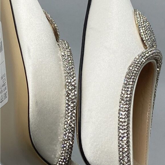 Mach & Mach Crystal Heart 110 Satin Ankle-Strap Pumps size 38 - Picture 12 of 16